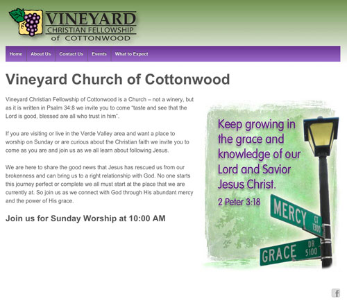 Cottonwood Vineyard Church Home page